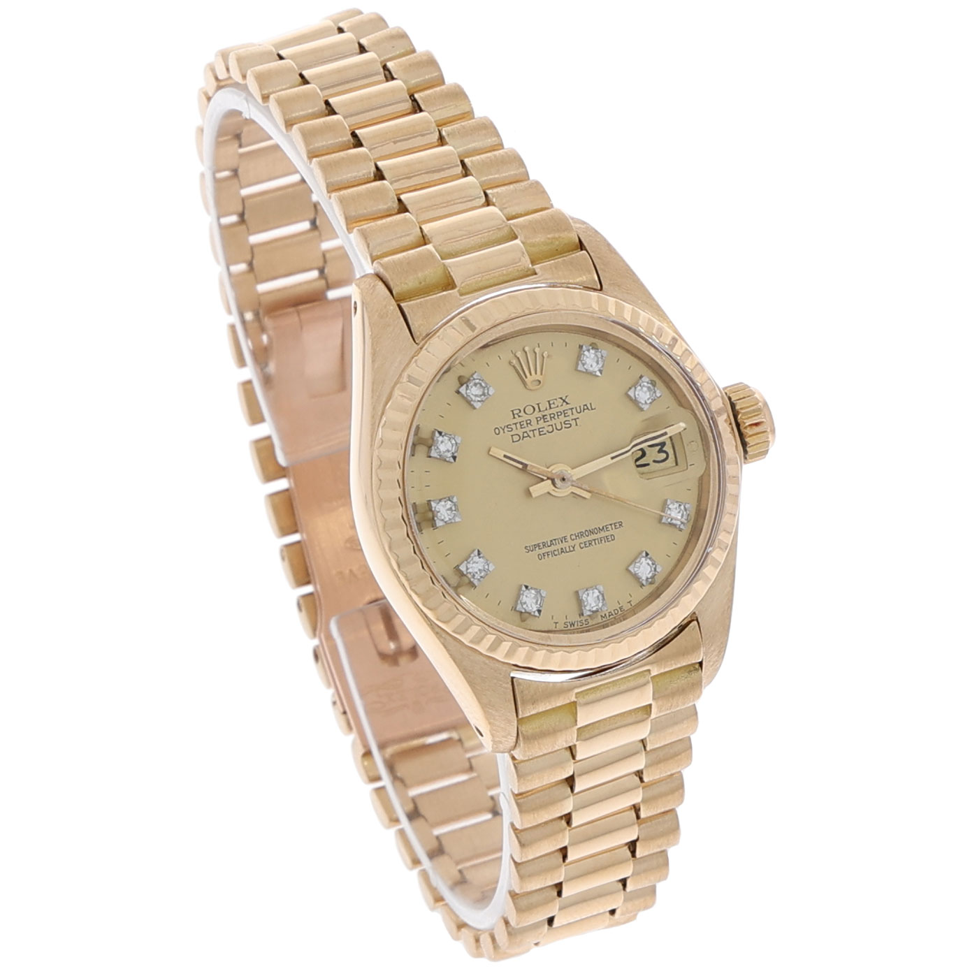 Rolex Lady-Datejust Ref. 6917 Gold 18K Factory Diamond Dial 1979's Vintage Watch