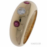 Cartier Ring in 750er Gelbgold mit Diamant und Rubinbesatz Vorschau