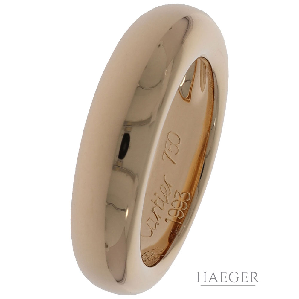 Schlichter Cartierring in 750er Gelbgold mit Cartier-Zertifikat