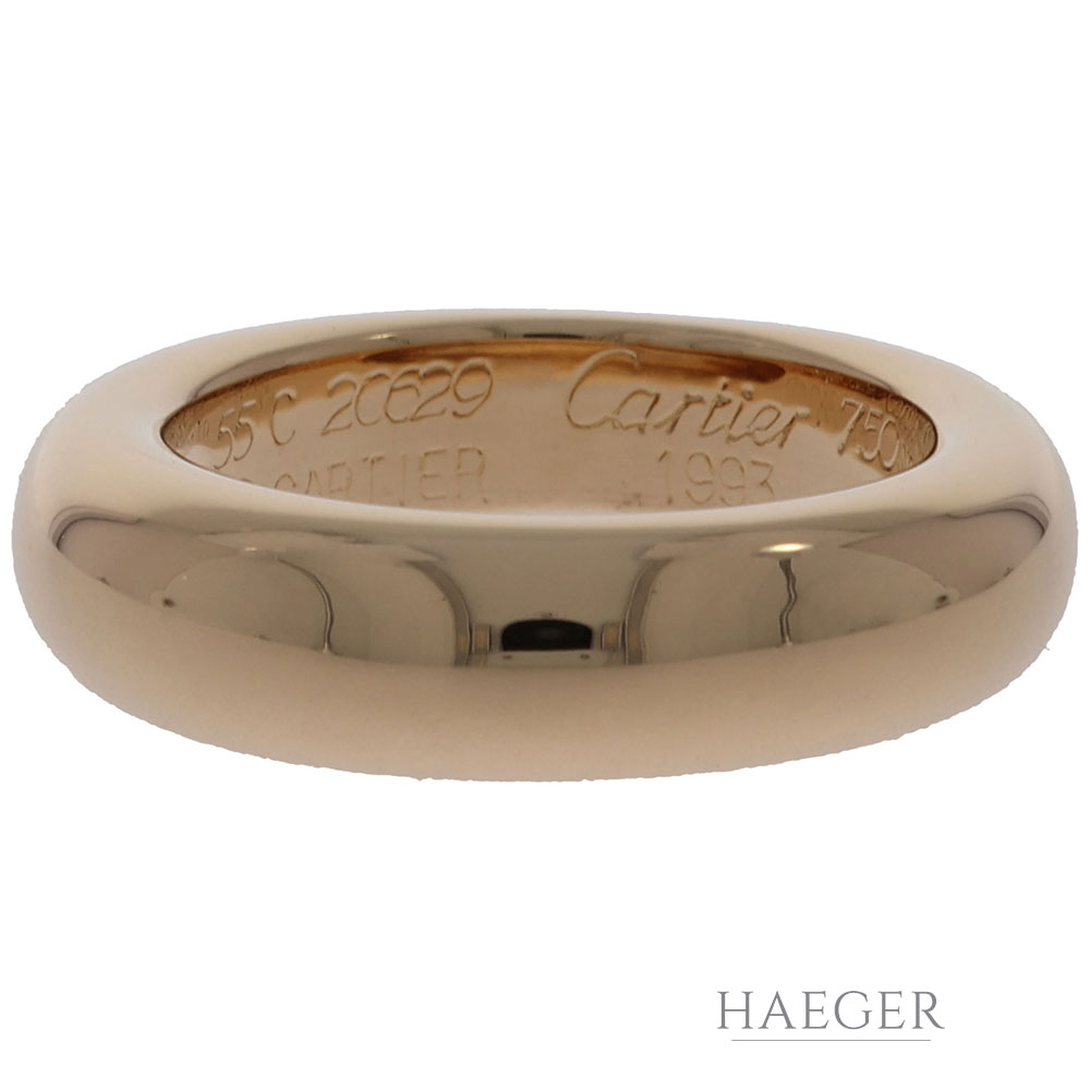 Schlichter Cartierring in 750er Gelbgold mit Cartier-Zertifikat