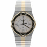 Chopard St. Moritz Referenz 8023 32 mm Edelstahlgehäuse 18 Karat Gelbgold Akzente weisses Zifferblatt Saphirglas Vorschau