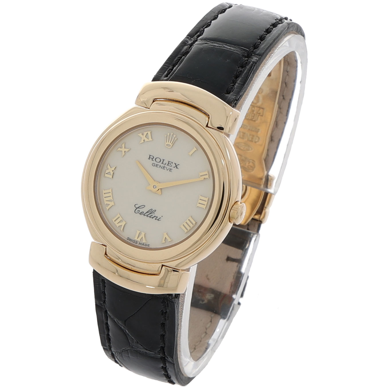 Rolex Cellini Ref. 6621 Gold 18K Quarz champagne roman dial Folding Clasp 18K Papers 1992