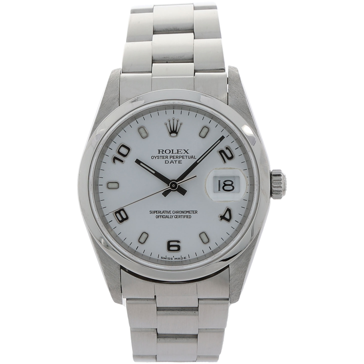 Rolex Oyster Perpetual Date Ref. 15200 white arab dial Full Set