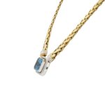 Aquamarin Collier 40cm Gelbgold 750 / 18K mit Diamanten Vorschau