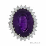 Ring Weißgold mit Diamanten und Amethyst Groesse 53 Vorschau