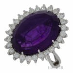 Ring Weißgold mit Diamanten und Amethyst Groesse 53 Vorschau