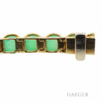 Armband 18cm Gelbgold 750 / 18 Karat mit grünen Steinen - Bild 3 Vorschau