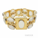 Armband 18cm Gelbgold 750 / 18 Karat mit Mondstein Vorschau