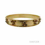Fries Arauner Armreif 17cm Gelbgold 585 / 14 Karat mit Granat Vorschau