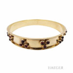 Fries Arauner Armreif 17cm Gelbgold 585 / 14 Karat mit Granat Vorschau