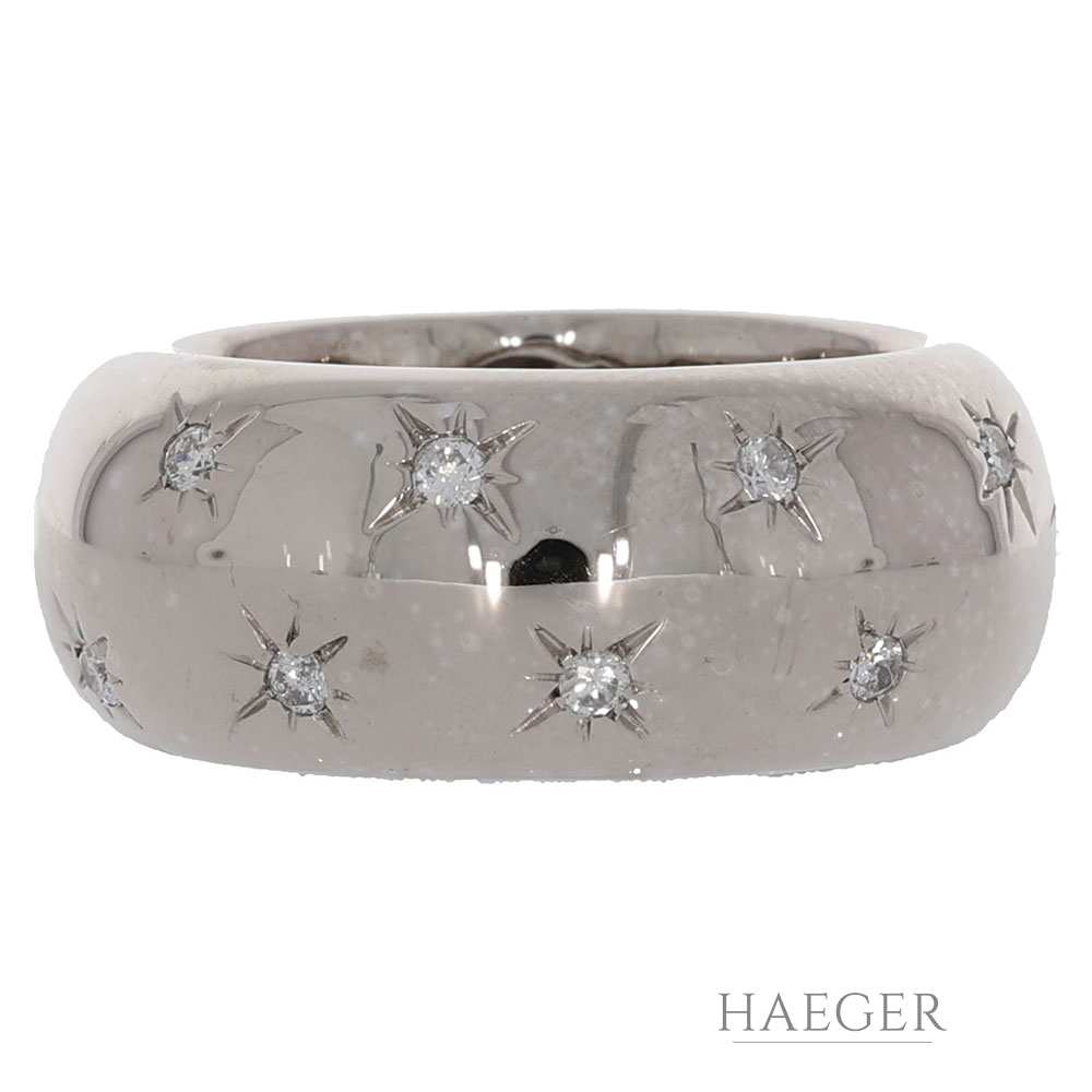 Ring Groesse 54 Weißgold mit Diamanten