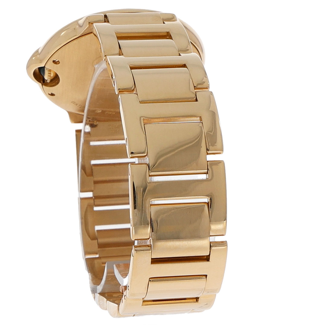 Cartier Ballon Bleu 36mm Ref. WGBB0011 3002 Gold 18K silver dial Gold Band ca. 2010 Service