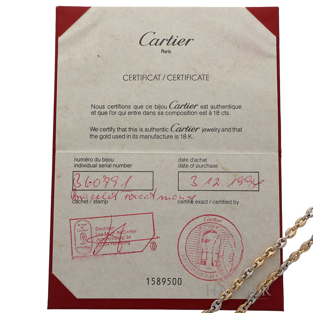 Cartier Armband 18,5 cm Gelb und Weissgold