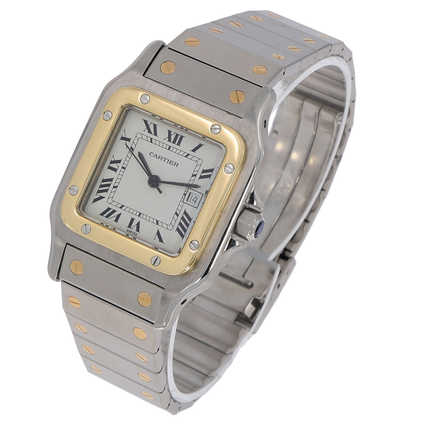 Cartier Santos Uhr stahl gold vintage