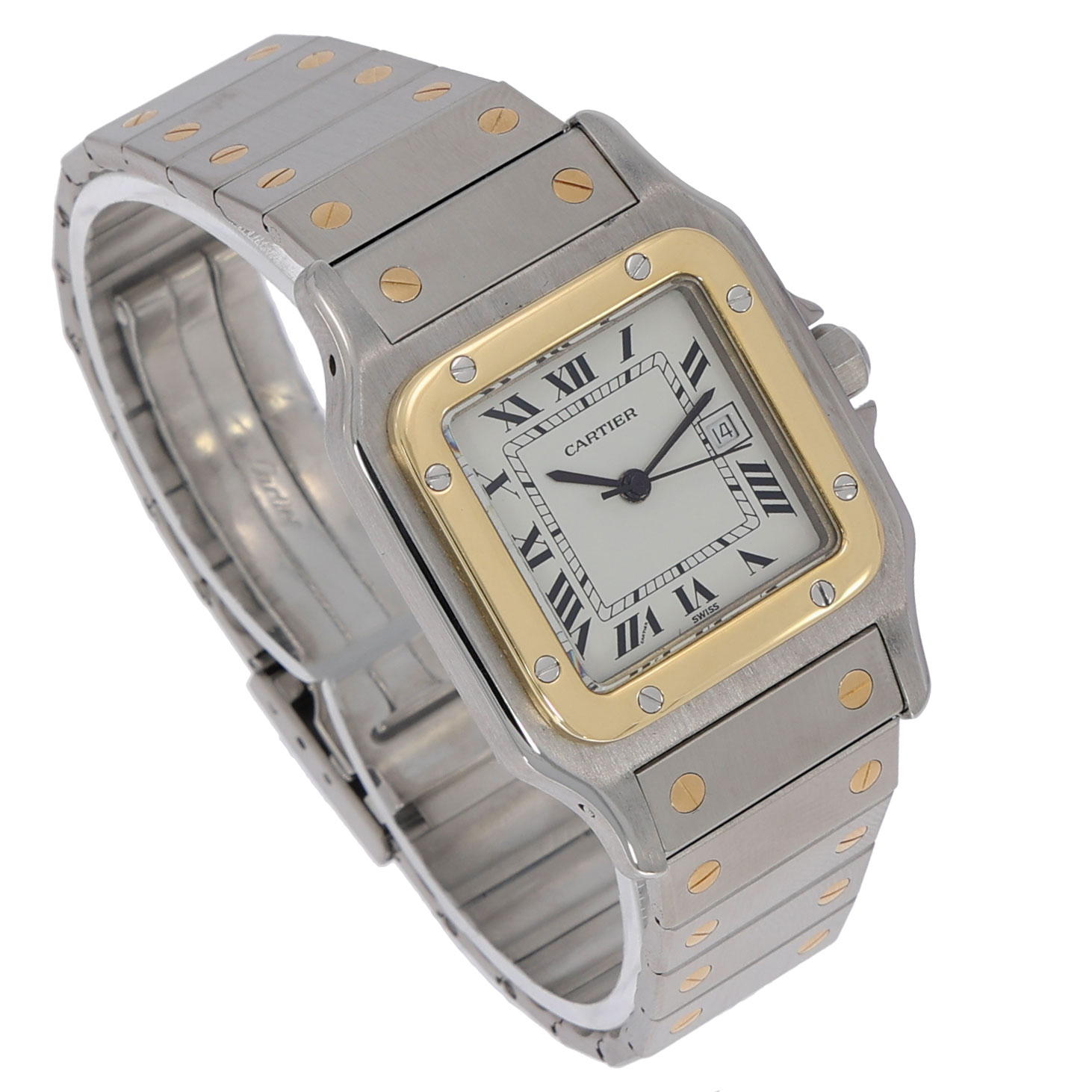Cartier Santos Uhr stahl gold vintage