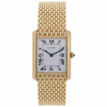 Cartier Tank Louis Cartier Gelbgold weisses Ziffernblatt Faltschliesse Vorschau