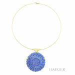 Fries Arauner Collier 42cm Gelbgold 750 / 18K mit blauem Halbedelstein - Bild 3 Vorschau