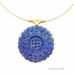 Fries Arauner Collier 42cm Gelbgold 750 / 18K mit blauem Halbedelstein Vorschau