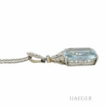 Art Deco Collier 43cm Platin Weißgold 750 / 18K mit Diamanten und Topas - Bild 2 Vorschau
