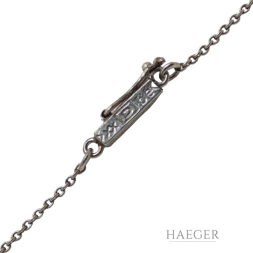 Art Deco Collier 43cm Platin Weißgold 750 / 18K mit Diamanten und Topas - Bild 4