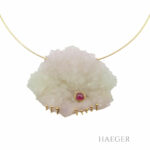 Druse Collier 42cm Gelbgold 750 / 18K mit Rubin Vorschau