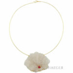 Druse Collier 42cm Gelbgold 750 / 18K mit Rubin Vorschau