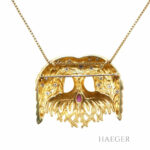 Fries Arauner Kette 60cm Gelbgold 750 / 18K mit Diamanten und Rubin Vorschau