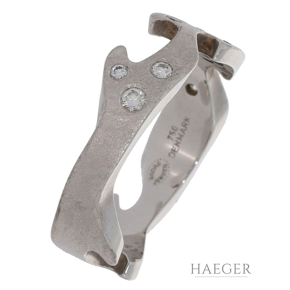 Georg Jensen Ring Weissgold mit Diamanten Groesse 55
