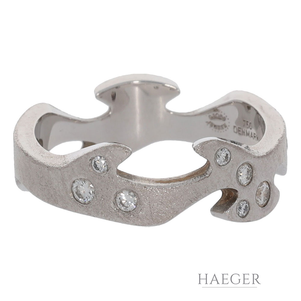 Georg Jensen Ring Weissgold mit Diamanten Groesse 55