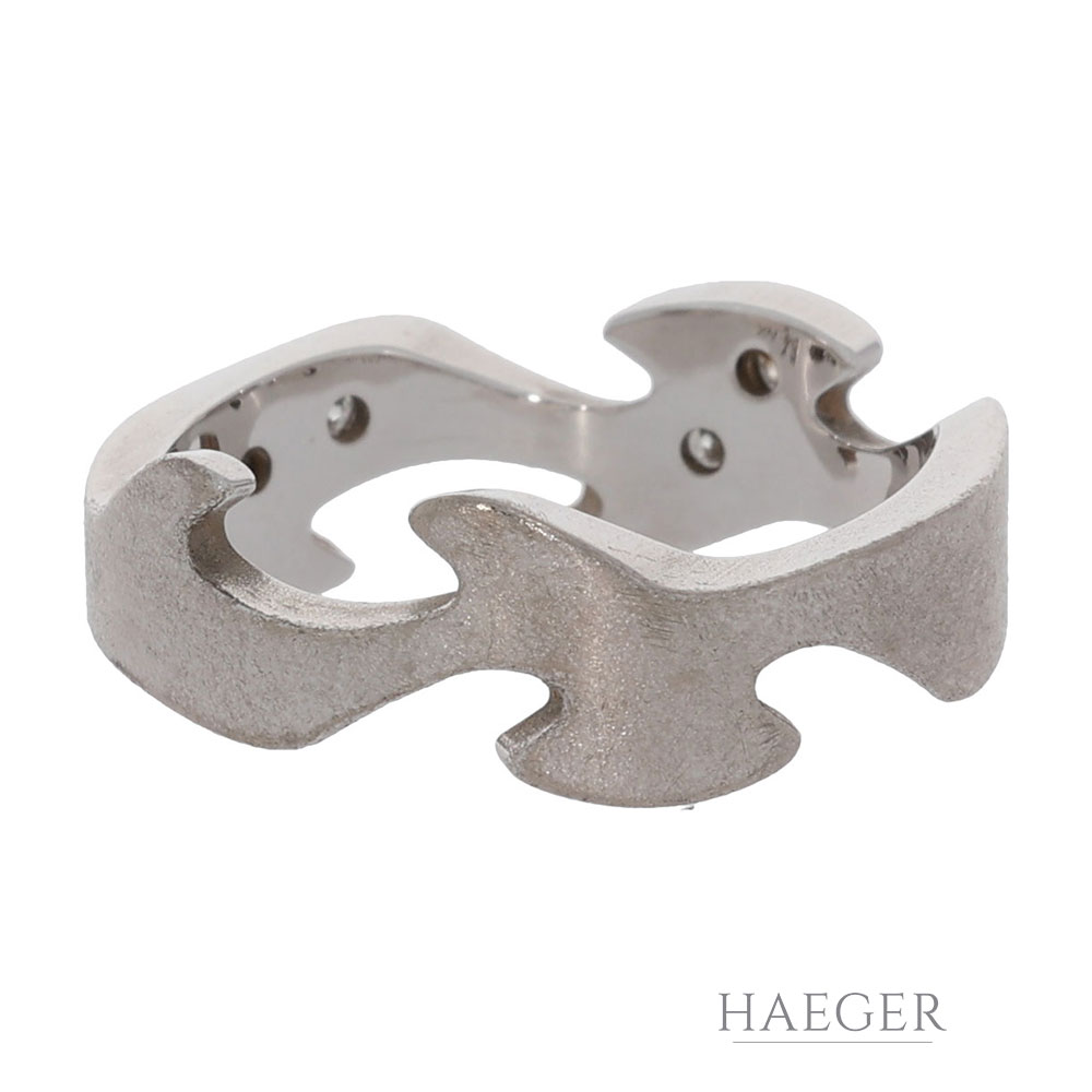 Georg Jensen Ring Weissgold mit Diamanten Groesse 55