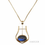 Fries Arauner Kette 42cm Gelbgold 585 / 14K mit blauem Mondstein Vorschau