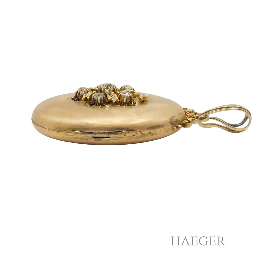 Medaillon Gelb, Roségold 585 / 14 Karat mit Diamanten - Bild 3