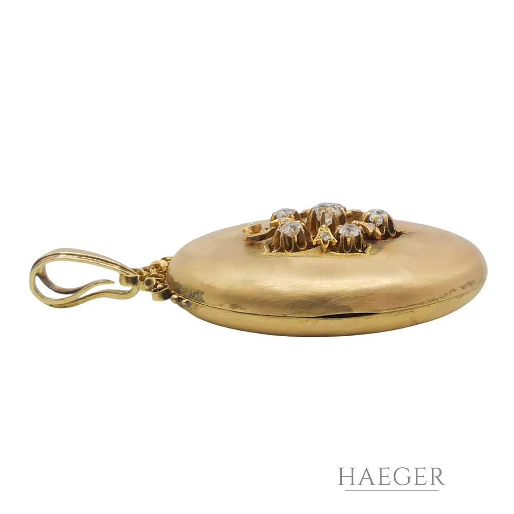 Medaillon Gelb, Roségold 585 / 14 Karat mit Diamanten - Bild 4