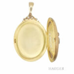Medaillon Gelb, Roségold 585 / 14 Karat mit Diamanten - Bild 5 Vorschau