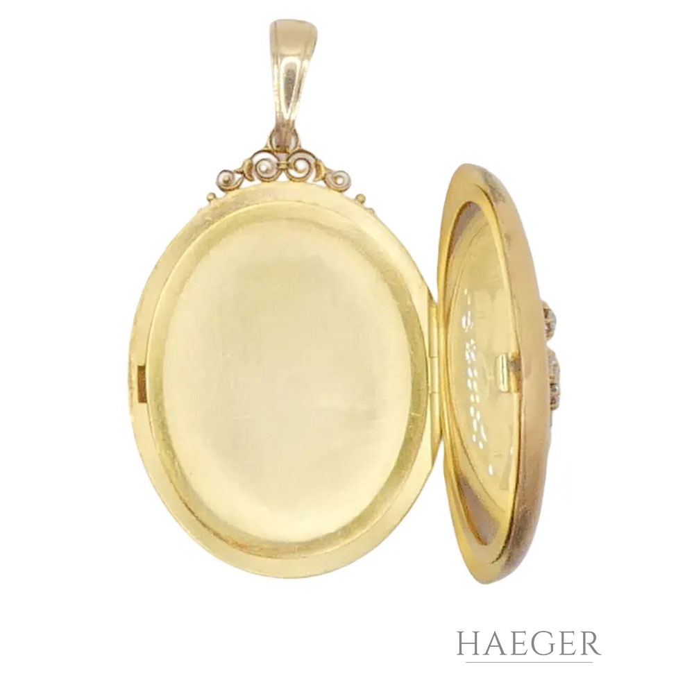 Medaillon Gelb, Roségold 585 / 14 Karat mit Diamanten - Bild 5