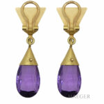 Ohrhänger Gelbgold 750 / 18 Karat mit Amethyst - Bild 2 Vorschau