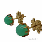 Ohrstecker Gelbgold 750 / 18 Karat mit grünem Stein - Bild 2 Vorschau