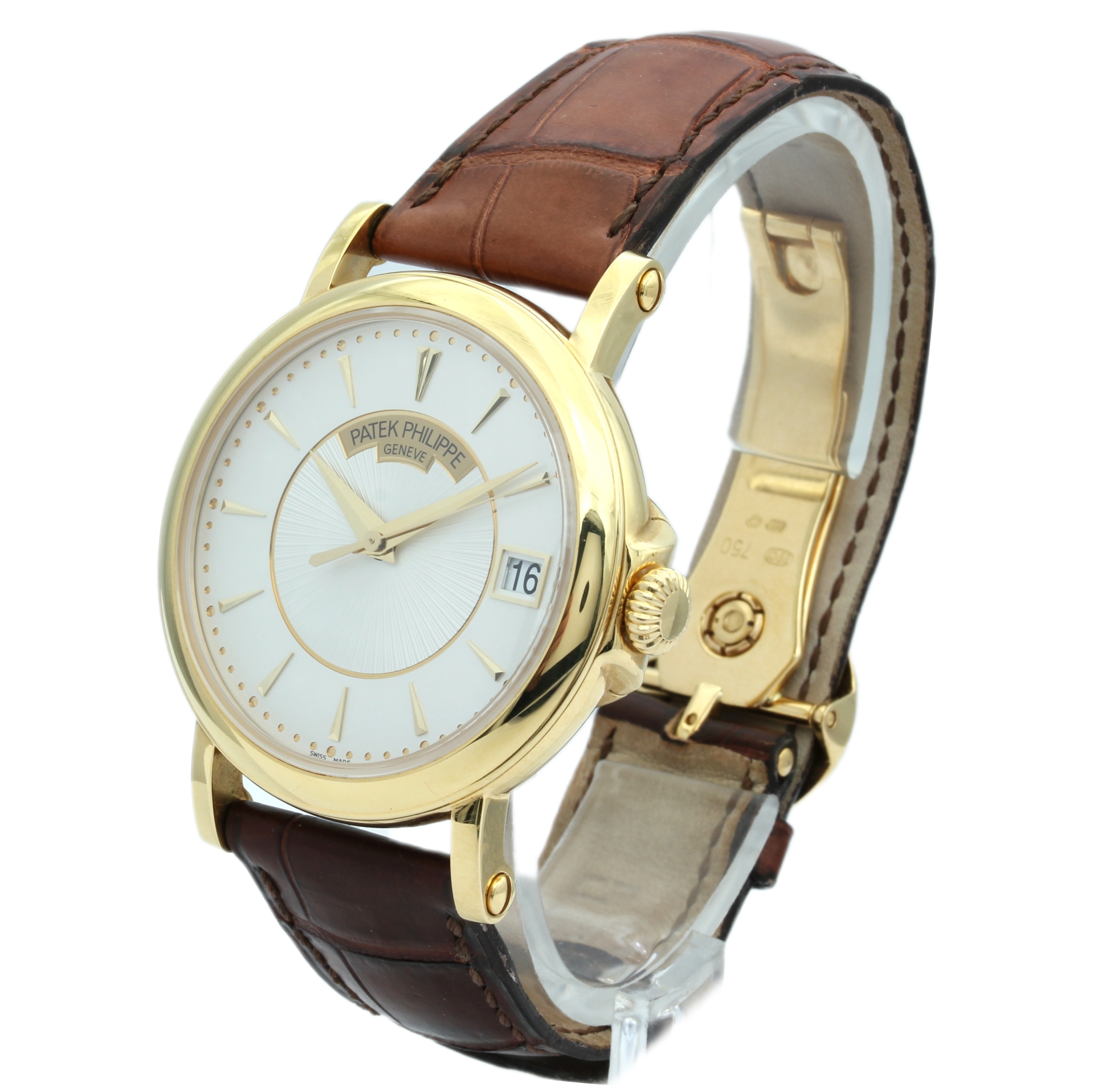 patek philippe calatrava Herrenuhr am Kroko Lederband