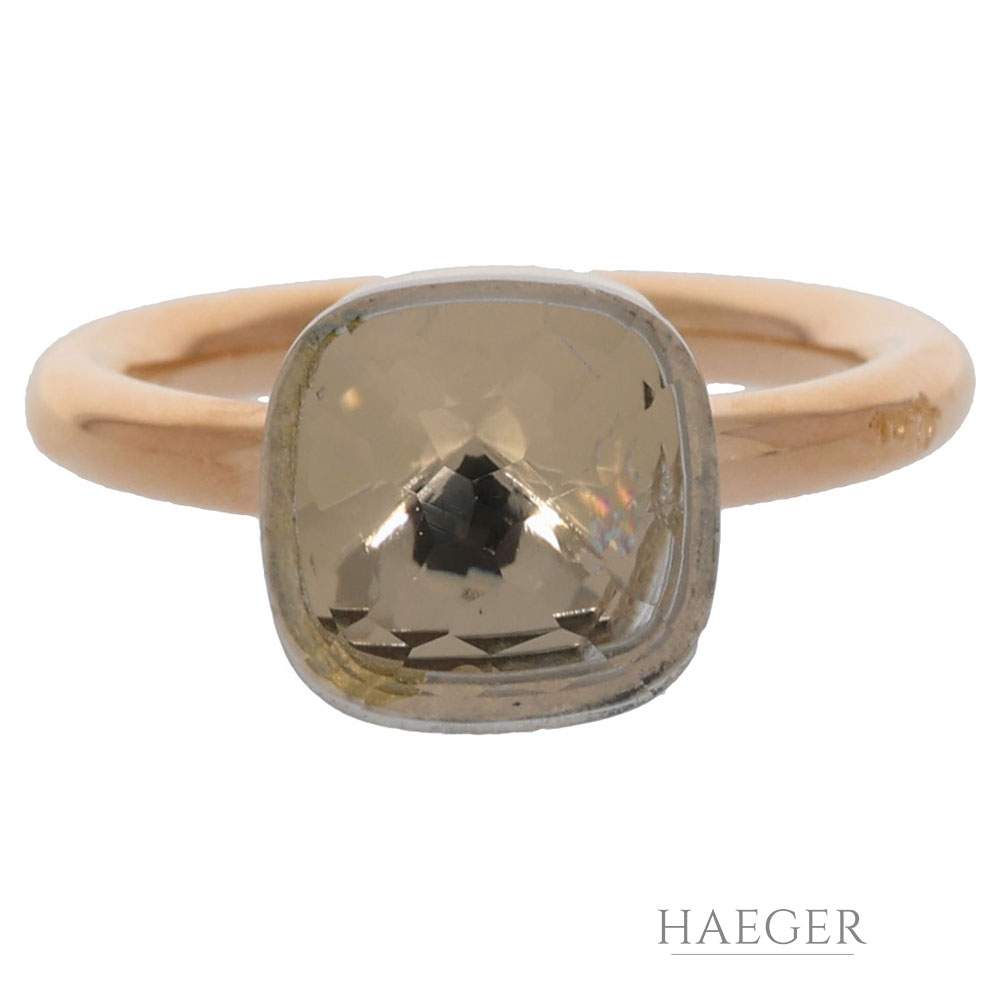 Pomellato Nudo Ring Rosegold Groesse 53 mit Bergkristall