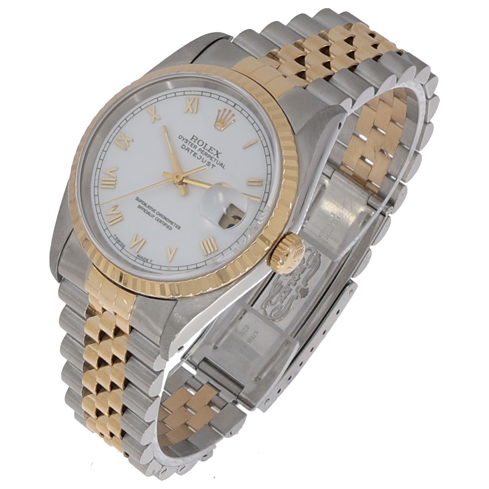 Rolex Datejust 36 Ref. 16233 Steel/Gold 18 K Fluted Bezel Jubilee Full Set 1993 Wempe LC100
