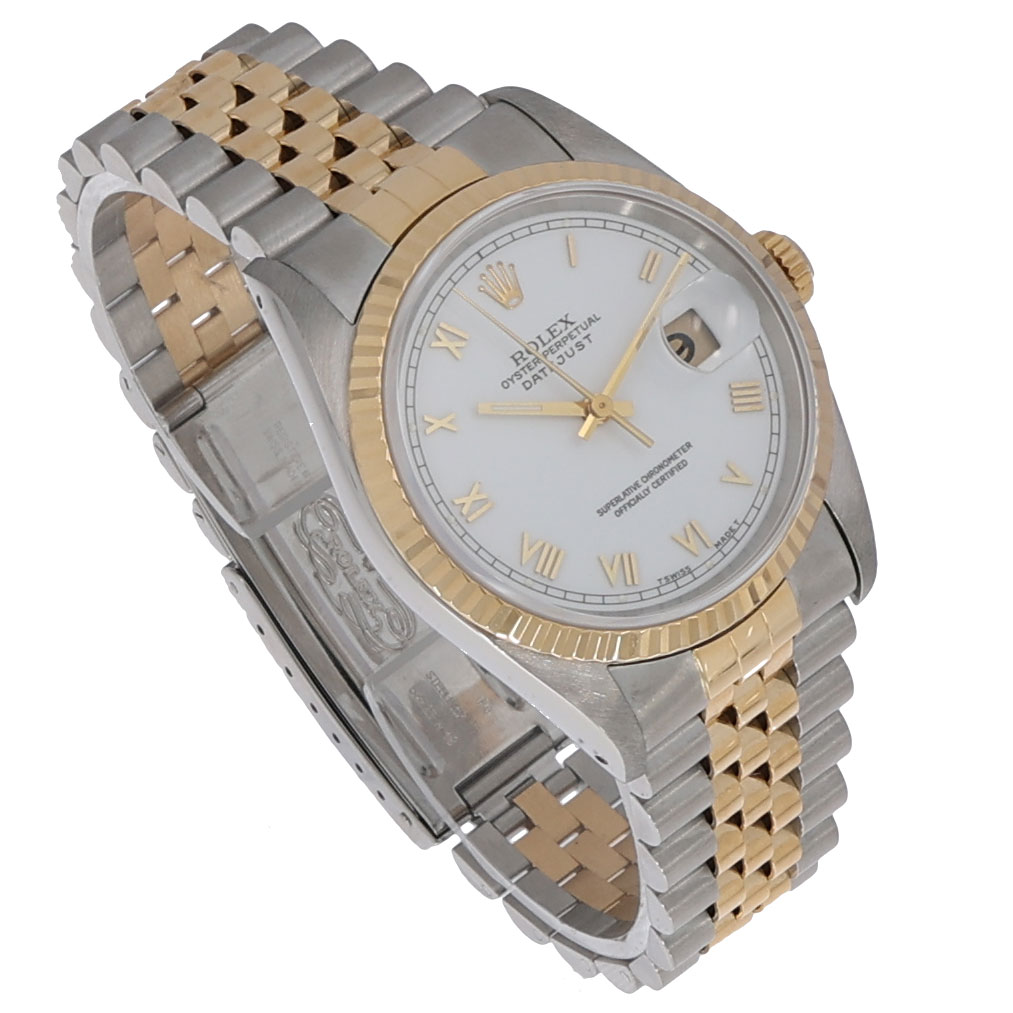 Rolex Datejust 36 Ref. 16233 Steel/Gold 18 K Fluted Bezel Jubilee Full Set 1993 Wempe LC100