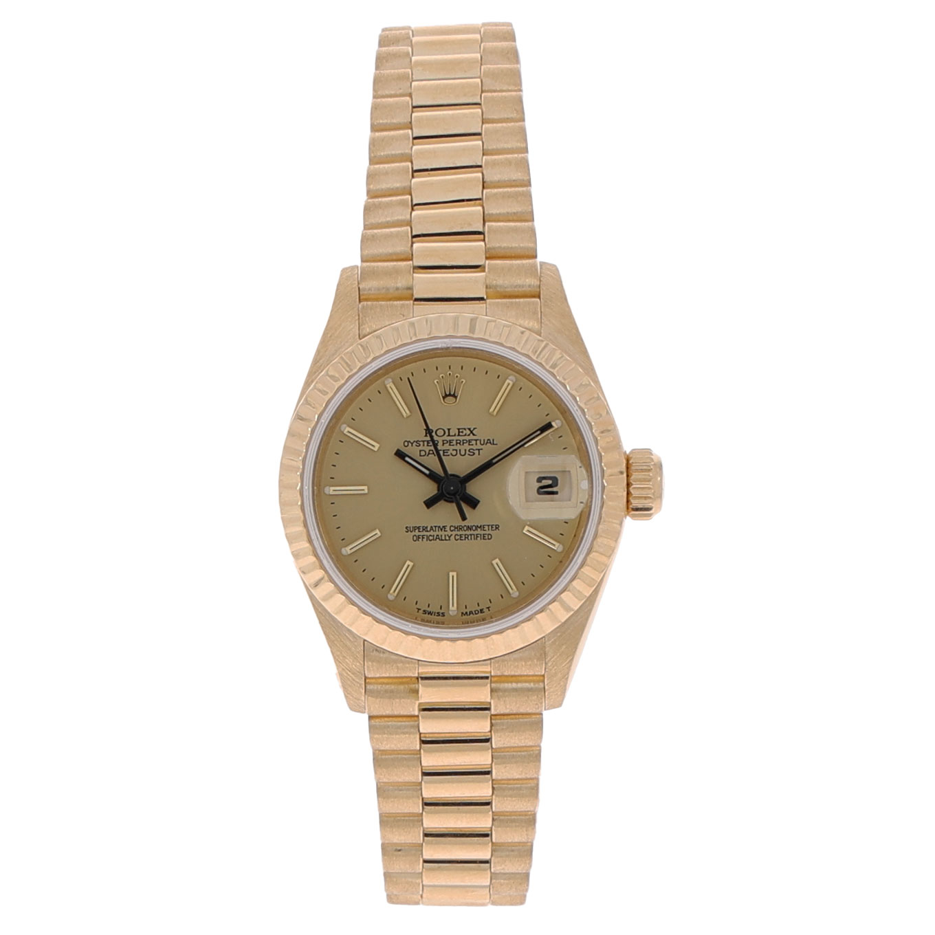rolex lady datejust gelbgold uhr