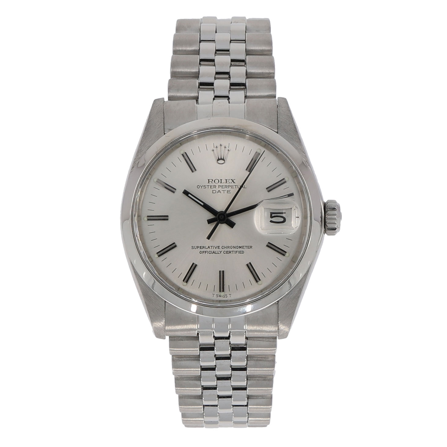 Rolex Oyster Perpetual Date 34 Steel silver dial Jubilee ca. 1974