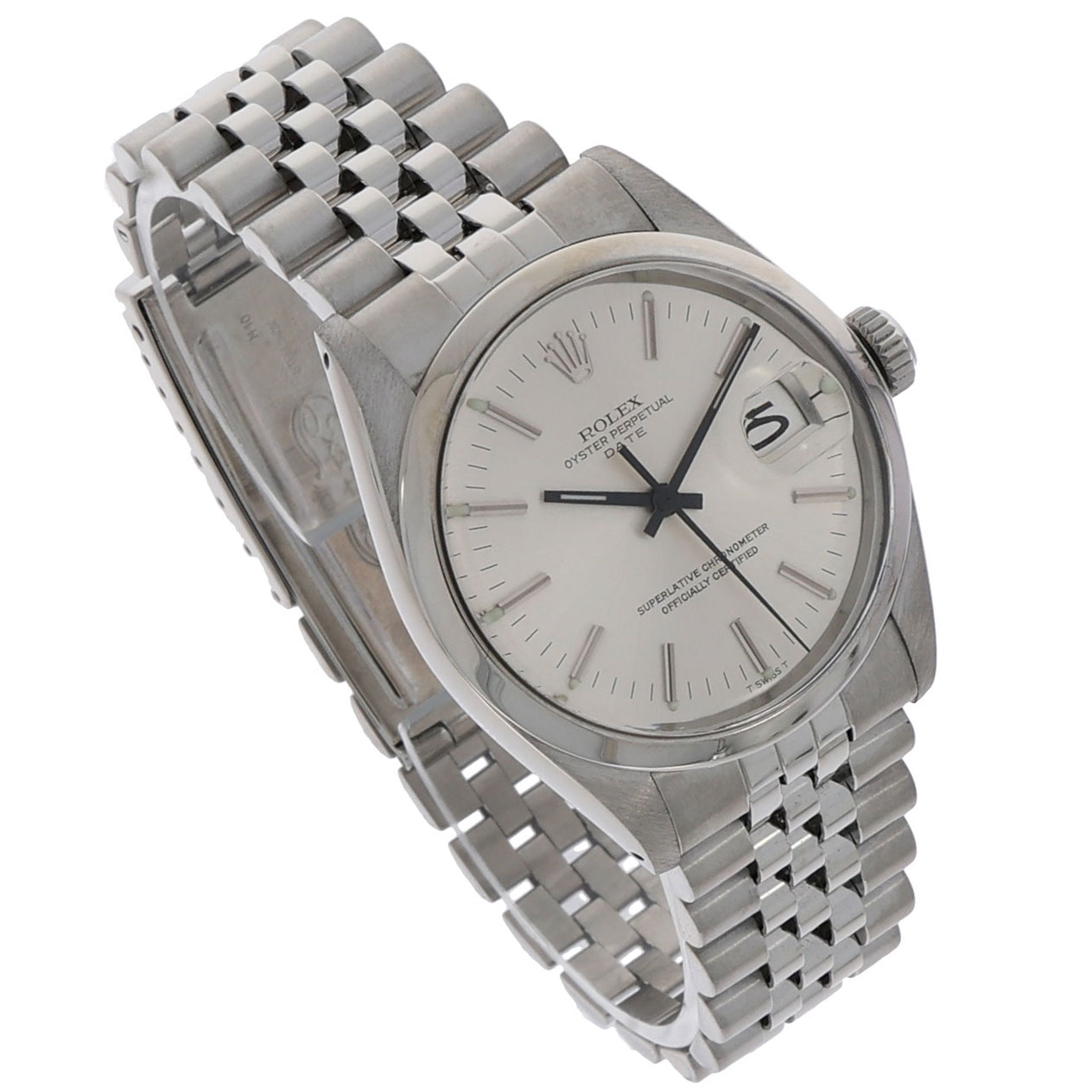 Rolex Oyster Perpetual Date 34 Steel silver dial Jubilee ca. 1974