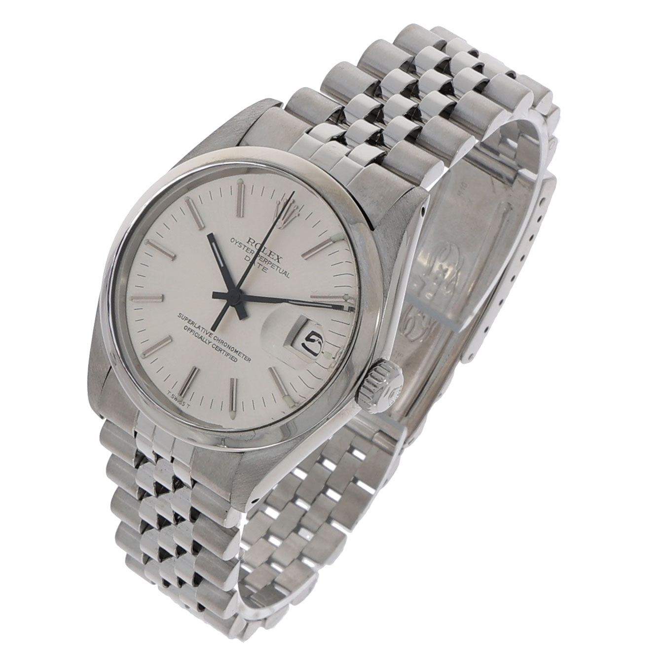 Rolex Oyster Perpetual Date 34 Steel silver dial Jubilee ca. 1974