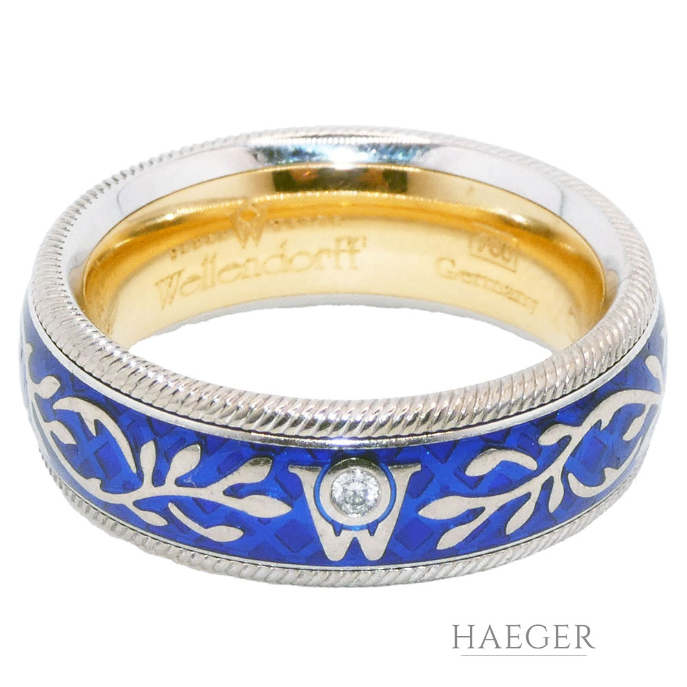 wellendorff ring weissgold emaille