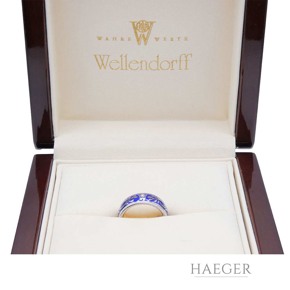 Wellendorff vergissmeinnicht Ring Gr.52 Weißgold 750 / 18K mit Emaille FULL SET - Bild 4