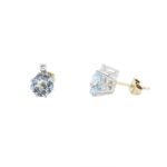 Aquamarin Ohrstecker Gelb-, Weißgold 585/ 14 Karat mit 0,06 ct Diamanten - Bild 2 Vorschau
