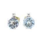 Aquamarin Ohrstecker Gelb-, Weißgold 585/ 14 Karat mit 0,06 ct Diamanten Vorschau