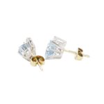 Aquamarin Ohrstecker Gelb-, Weißgold 585/ 14 Karat mit 0,06 ct Diamanten - Bild 3 Vorschau